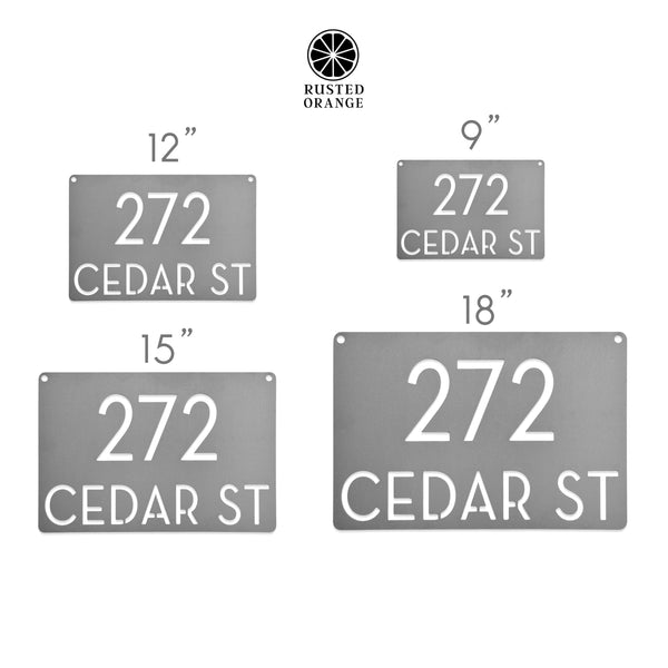 Rusted Orange Craftworks Co. Special Offer Modern Address Plaque - 4 Sizes - Personalized Address Plaque with Street Name and House Numbers