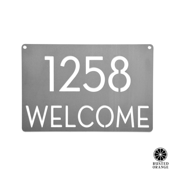 Rusted Orange Craftworks Co. Special Offer Modern Address Plaque - 4 Sizes - Personalized Address Plaque with Street Name and House Numbers