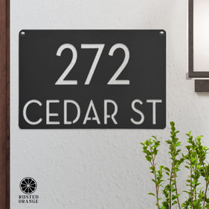 Rusted Orange Craftworks Co. Special Offer Modern Address Plaque - 4 Sizes - Personalized Address Plaque with Street Name and House Numbers