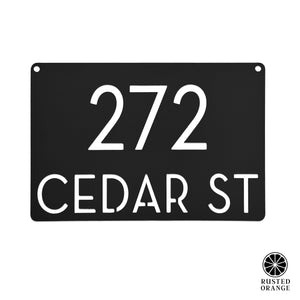 Rusted Orange Craftworks Co. Special Offer Modern Address Plaque - 4 Sizes - Personalized Address Plaque with Street Name and House Numbers