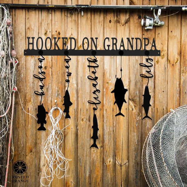 Rusted Orange Craftworks Co. Special Offer Reely Great Family Names Fish Sign Personalized - Father's Day, Dad, Grandpa