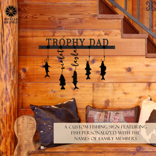 Rusted Orange Craftworks Co. Special Offer Reely Great Family Names Fish Sign Personalized - Father's Day, Dad, Grandpa