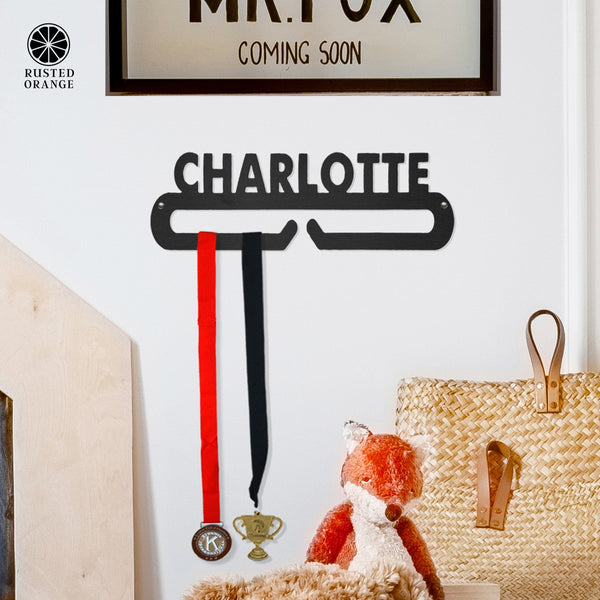 Rusted Orange Craftworks Co. Special Offer Ribbon Display Hanger - Personalized Sports Themed Tiered Ribbon or Award Holder
