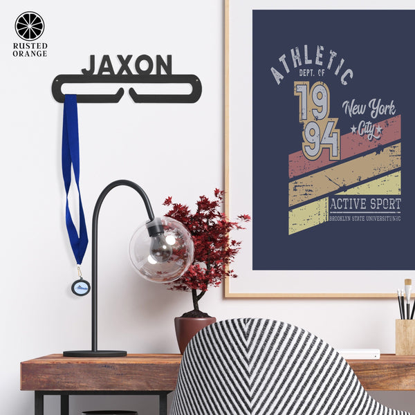 Rusted Orange Craftworks Co. Special Offer Ribbon Display Hanger - Personalized Sports Themed Tiered Ribbon or Award Holder