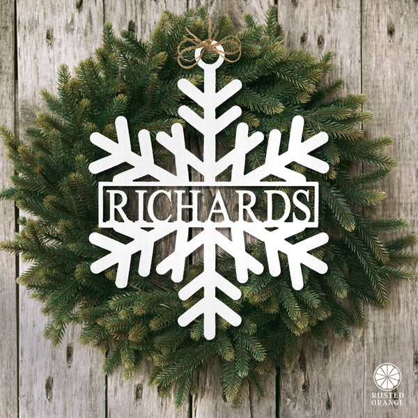 Rusted Orange Craftworks Co. Special Offer Snowflake Name Sign - 2 Styles - Personalized Metal Winter Decor