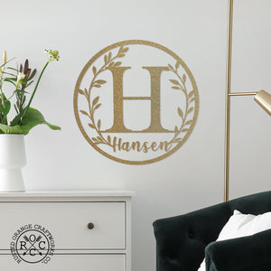 Rusted Orange Craftworks Co. Special Offer Vine Outdoor Monogram Wreaths for Front Door - Monogram Wall Decor Metal Initial Signs