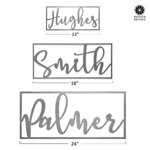 Rusted Orange Craftworks Co. Special Offer What's in a Name Plaque - 3 Sizes - Personalized Metal Family Name Sign