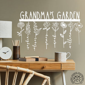 Rusted Orange Craftworks Co. Special Offer XL Our Family Garden - Personalized Birth Month Flowers Family Name Sign Mother's Day Gift