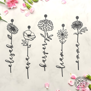 Rusted Orange Craftworks Co. Special Offer XL Our Family Garden - Personalized Birth Month Flowers Family Name Sign Mother's Day Gift