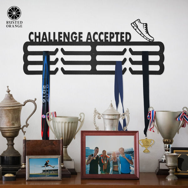 Rusted Orange Craftworks Co. Sporting Goods Award Rack - 30+ Styles - Medal Hanger Holder Display Rack for Awards or Ribbons