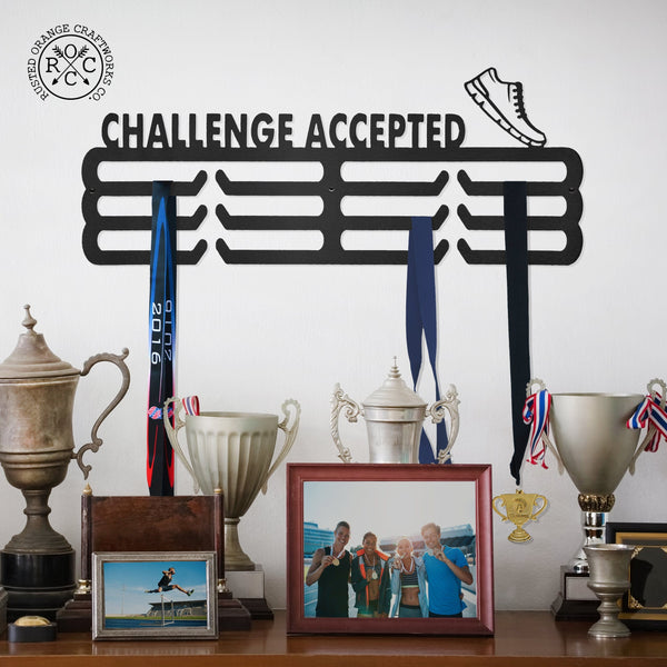 Rusted Orange Craftworks Co. Sporting Goods Award Rack - 30+ Styles - Medal Hanger Holder Display Rack for Awards or Ribbons