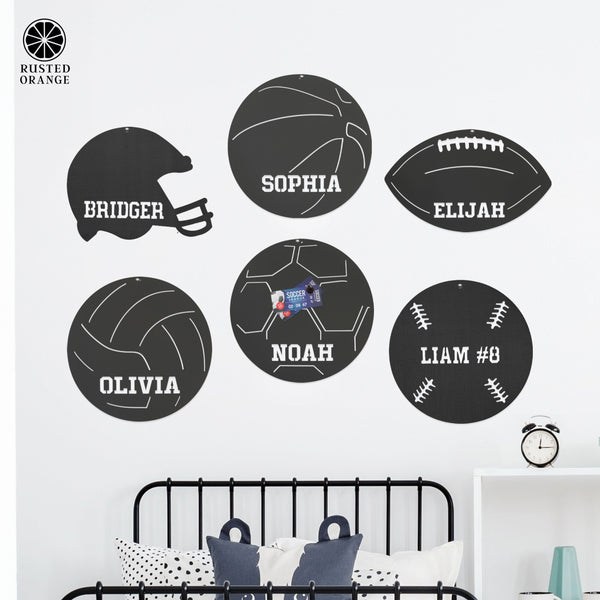 Rusted Orange Craftworks Co. Sporting Goods Sports Balls Magnetic Board - 6 Styles - Sports-themed Magnet Board For Wall