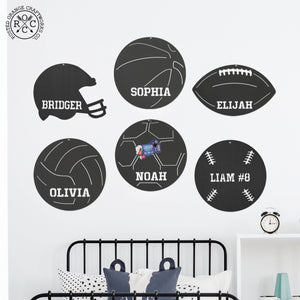 Rusted Orange Craftworks Co. Sporting Goods Sports Balls Magnetic Board - 6 Styles - Sports-themed Magnet Board For Wall
