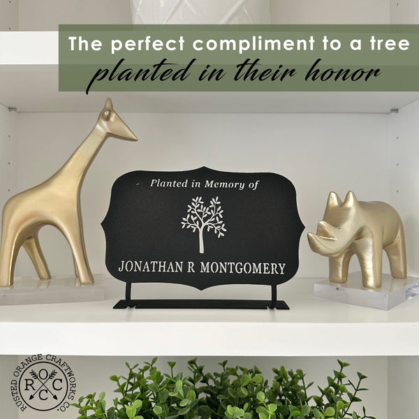 Rusted Orange Craftworks Co. Tree Memorial Plaque