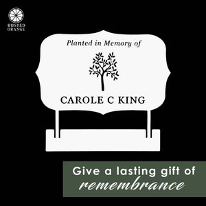 Rusted Orange Craftworks Co. Tree Memorial Plaque - Planted in Memory Of - Cemetery Decorations Grave Markers for Cemetery Memorial Plaques