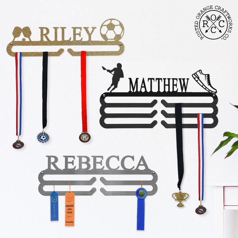 Rusted Orange Craftworks Co. Trophies & Awards Medal Holder - 30+ Styles - Medal Hanger Holder Display Rack for Awards or Ribbons