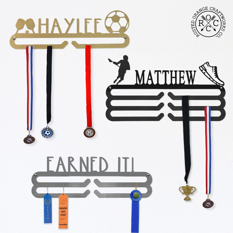 Rusted Orange Craftworks Co. Trophies & Awards Special Offer Medal Holder - 30+ Styles - Medal Hanger Holder Display Rack for Awards or Ribbons