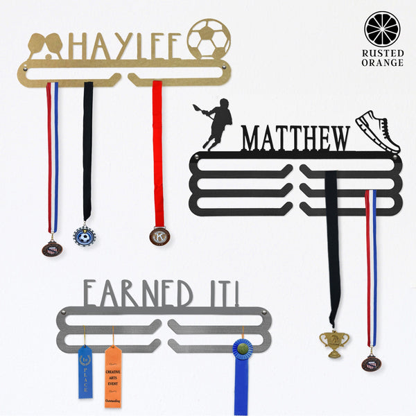 Rusted Orange Craftworks Co. Trophies & Awards Special Offer Medal Holder - 30+ Styles - Medal Hanger Holder Display Rack for Awards or Ribbons