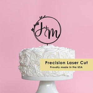 Rusted Orange Craftworks Co. Wedding Ceremony Supplies [COL] Custom Initial Wedding Cake Topper - Personalized Cake Topper for Weddings - Mr and Mrs Cake Topper Decorations Wedding Cake Toppers