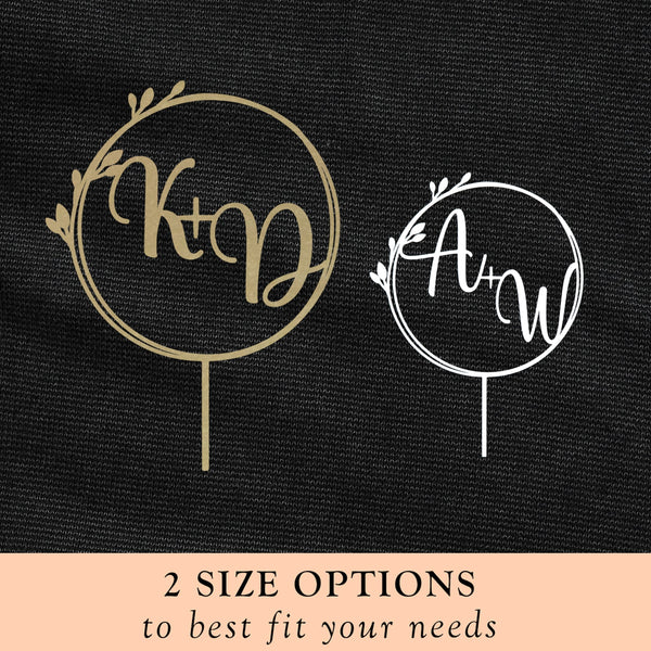 Rusted Orange Craftworks Co. Wedding Ceremony Supplies [COL] Custom Initial Wedding Cake Topper - Personalized Cake Topper for Weddings - Mr and Mrs Cake Topper Decorations Wedding Cake Toppers