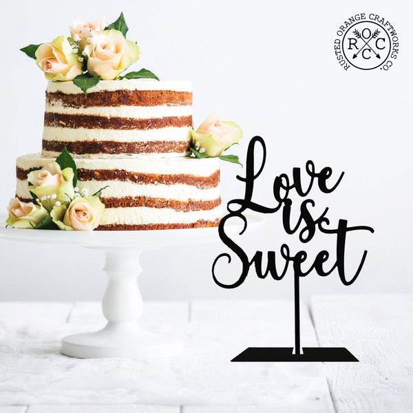 Rusted Orange Craftworks Co. Wedding Ceremony Supplies Love is Sweet Reception Decor - Rustic Wedding Decorations Love Sign