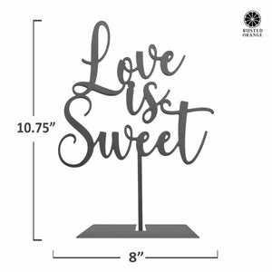 Rusted Orange Craftworks Co. Wedding Ceremony Supplies Love is Sweet Reception Decor - Rustic Wedding Decorations Love Sign