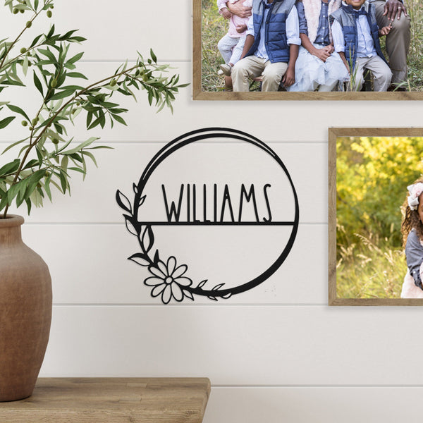 Rusted Orange Craftworks Co. Wreath & Floral Frames [COL] Flower Shop Collection - Personalized Family Custom Name Wall Sign for Wreath