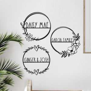Rusted Orange Craftworks Co. Wreath & Floral Frames [COL] Flower Shop Collection - Personalized Family Custom Name Wall Sign for Wreath