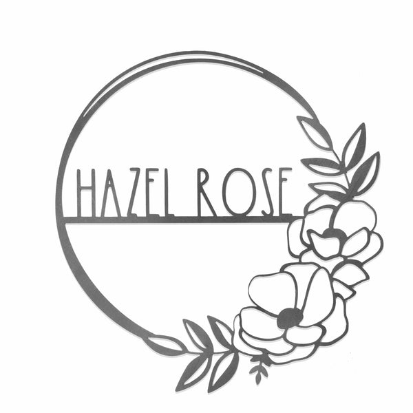 Rusted Orange Craftworks Co. Wreath & Floral Frames [COL] Flower Shop Collection - Personalized Family Custom Name Wall Sign for Wreath