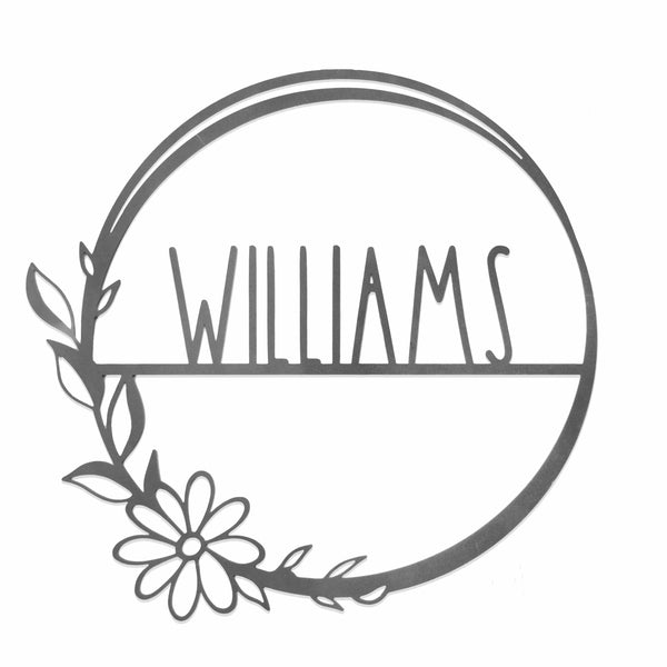 Rusted Orange Craftworks Co. Wreath & Floral Frames [COL] Flower Shop Collection - Personalized Family Custom Name Wall Sign for Wreath