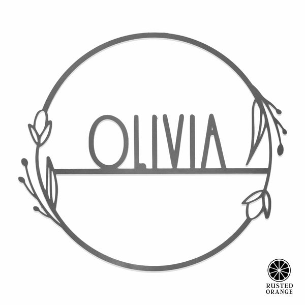 Rusted Orange Craftworks Co. Wreath & Floral Frames Flower Shop Collection - Personalized Family Custom Name Wall Sign for Wreath