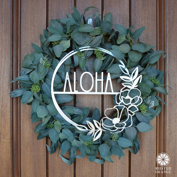 Rusted Orange Craftworks Co. Wreath & Floral Frames Flower Shop Collection - Personalized Family Custom Name Wall Sign for Wreath