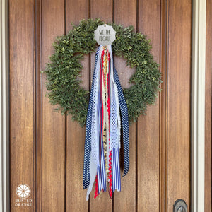 Rusted Orange Craftworks Co. Wreath & Floral Frames Wreath Badge - Customizable Wreath Accessories for Front Door