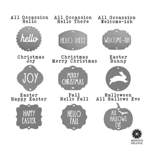 Rusted Orange Craftworks Co. Wreath & Floral Frames Wreath Badge - Customizable Wreath Accessories for Front Door