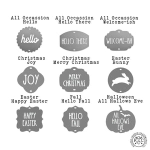 Rusted Orange Craftworks Co. Wreath & Floral Frames Wreath Badge Multi Pack - Choose 6 Customizable Wreath Accessories for Front Door