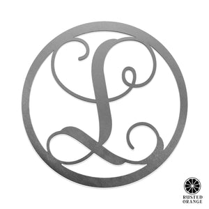 Rusted Orange Craftworks Co. Wreaths & Garlands 14" Single Letter Circle Monogram - Front Door Monogram Wreath Decor