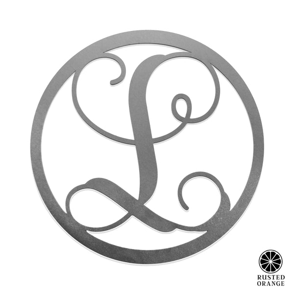Rusted Orange Craftworks Co. Wreaths & Garlands 14" Single Letter Circle Monogram - Front Door Monogram Wreath Decor
