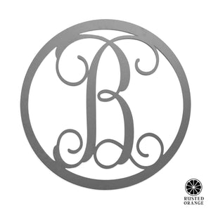 Rusted Orange Craftworks Co. Wreaths & Garlands 14" Single Letter Circle Monogram - Front Door Monogram Wreath Decor