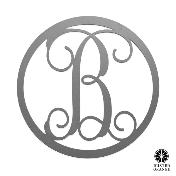 Rusted Orange Craftworks Co. Wreaths & Garlands 14" Single Letter Circle Monogram - Front Door Monogram Wreath Decor