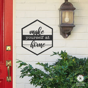 Rusted Orange Craftworks Co. Wreaths & Garlands Hexagon Door Greetings - Welcome to Our Home Modern Rustic Word Art