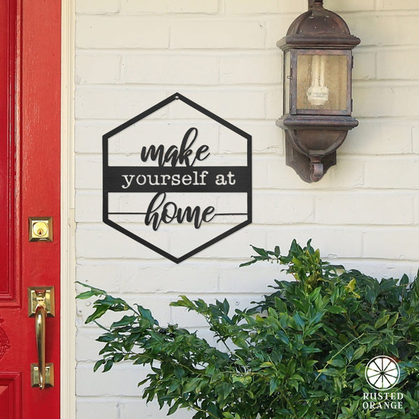 Rusted Orange Craftworks Co. Wreaths & Garlands Hexagon Door Greetings - Welcome to Our Home Modern Rustic Word Art