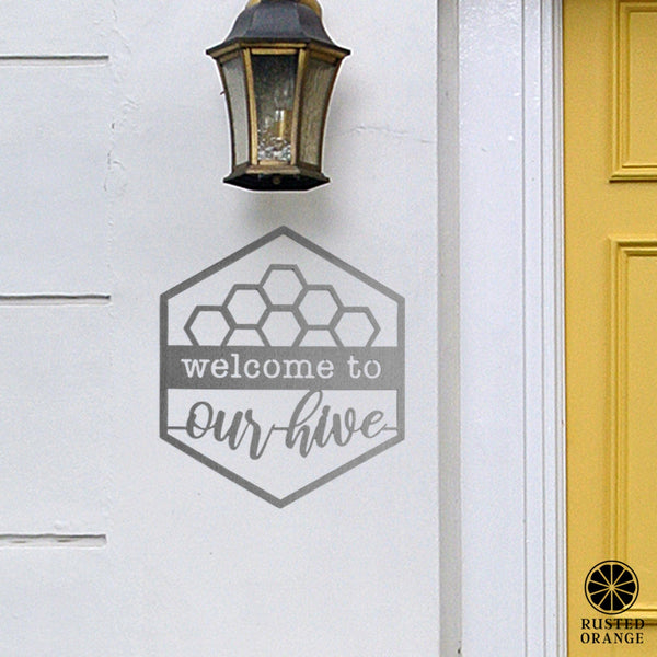Rusted Orange Craftworks Co. Wreaths & Garlands Hexagon Door Greetings - Welcome to Our Home Modern Rustic Word Art
