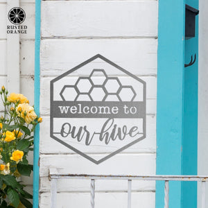 Rusted Orange Craftworks Co. Wreaths & Garlands Hexagon Door Greetings - Welcome to Our Home Modern Rustic Word Art
