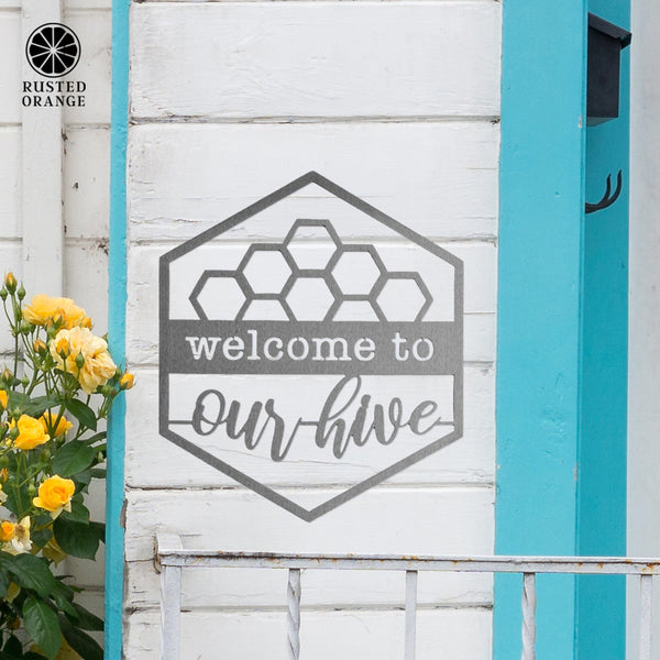 Rusted Orange Craftworks Co. Wreaths & Garlands Hexagon Door Greetings - Welcome to Our Home Modern Rustic Word Art