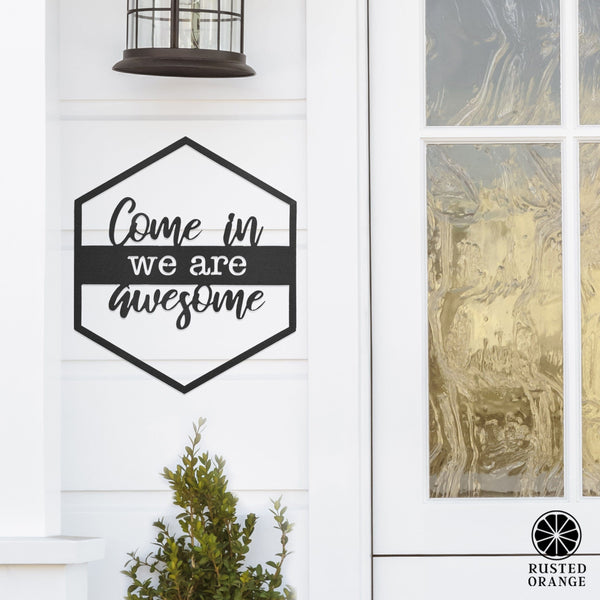 Rusted Orange Craftworks Co. Wreaths & Garlands Hexagon Door Greetings - Welcome to Our Home Modern Rustic Word Art