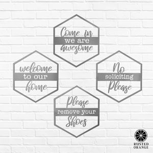 Rusted Orange Craftworks Co. Wreaths & Garlands Hexagon Door Greetings - Welcome to Our Home Modern Rustic Word Art