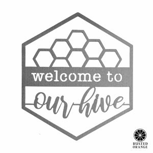 Rusted Orange Craftworks Co. Wreaths & Garlands Hexagon Door Greetings - Welcome to Our Home Modern Rustic Word Art