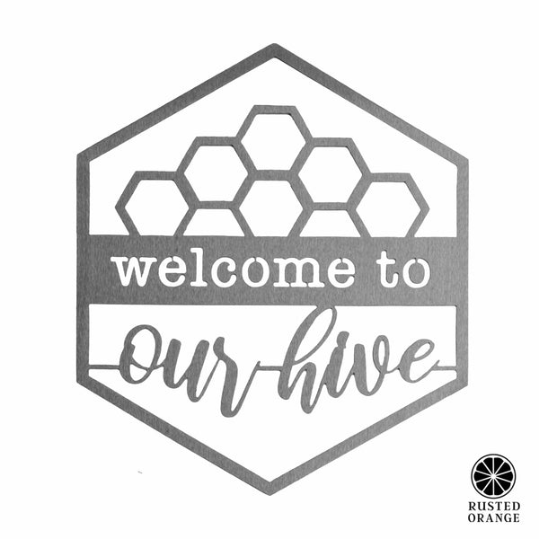 Rusted Orange Craftworks Co. Wreaths & Garlands Hexagon Door Greetings - Welcome to Our Home Modern Rustic Word Art