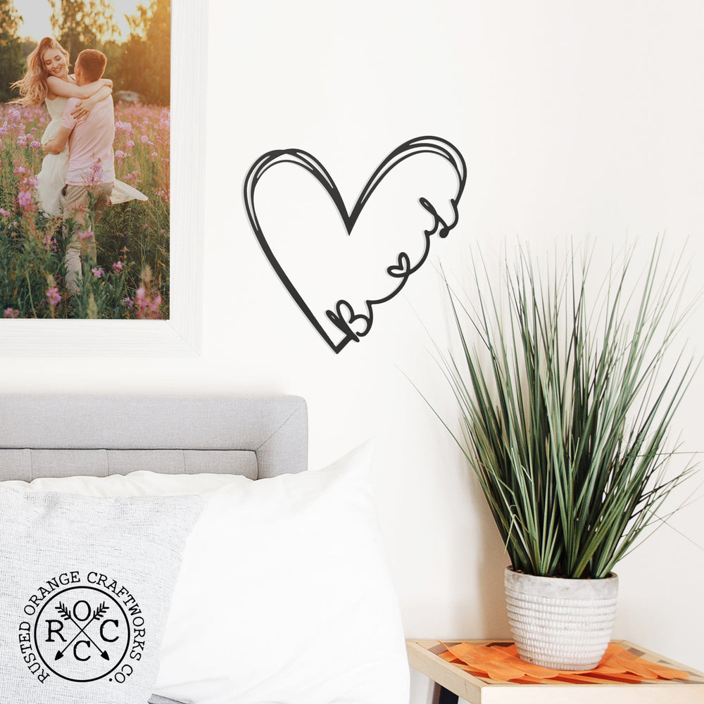 Rusted Orange Craftworks Co. Wreaths & Garlands Love is All Around Personalized Initial Signs - 3 Sizes - Valentines day gifts for her bedroom decor