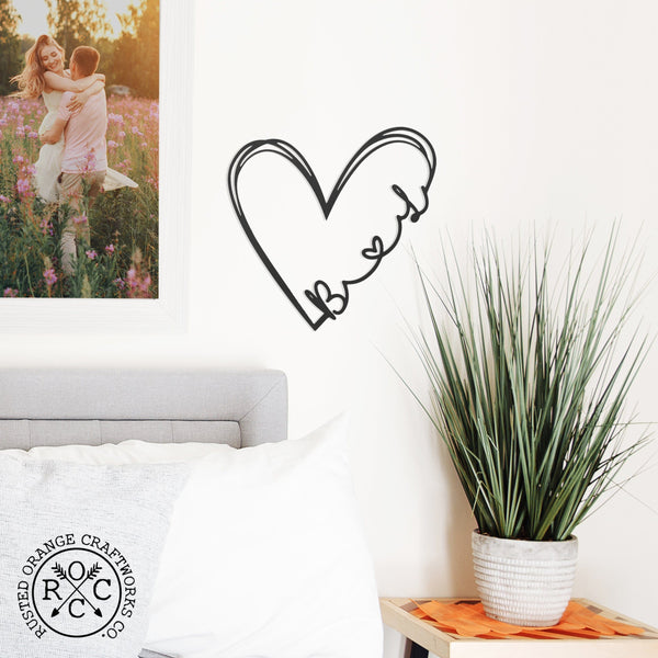 Rusted Orange Craftworks Co. Wreaths & Garlands Love is All Around Personalized Initial Signs - 3 Sizes - Valentines day gifts for her bedroom decor